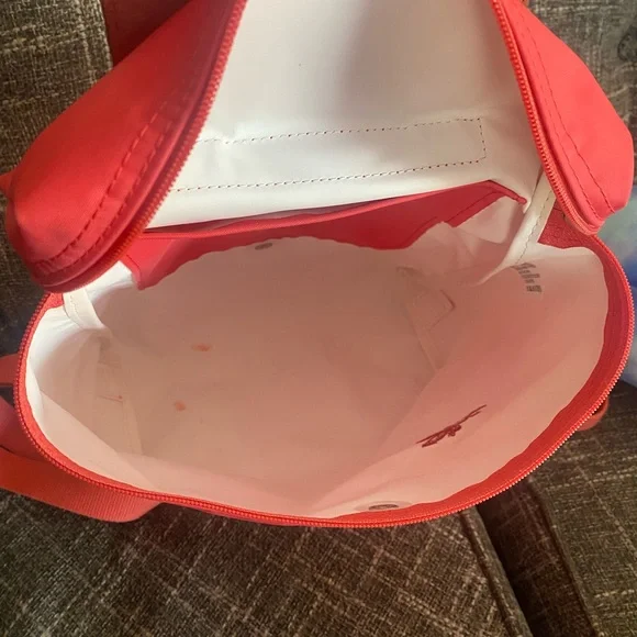 Longchamp Coral Pink Backpack Adjustable Straps - Picture 11 of 14